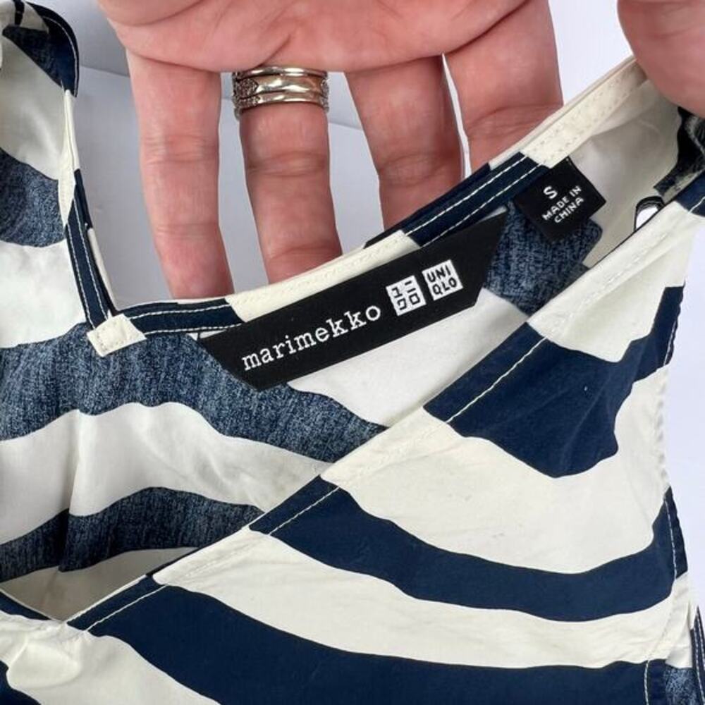 UNIQLO x Marimekko Striped‎ V-neck Sleeveless Flared Oversized Midi Dress S - Picture 6 of 11